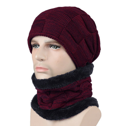 Autumn And Winter New Men's Square Plaid Fleece Beanie Hat - myETYN