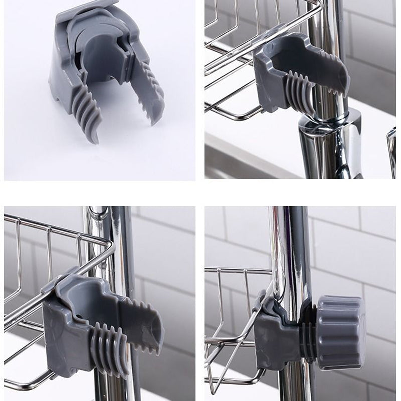 Adjustable Sink Drain Rack Sponge Storage Faucet Holder Soap Drainer Shelf Basket Organizer Kitchen Bathroom Accessories - myETYN