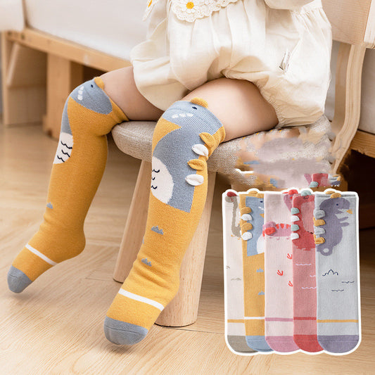 Three-dimensional Baby Over The Knee Socks Without Heels For Infants And Toddlers