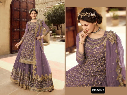 Elegant Semi-Stitched Suit with Intricate Embroidery