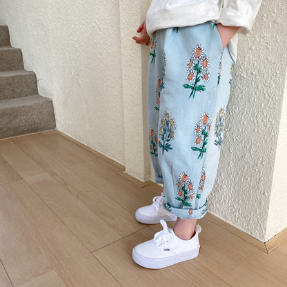 Flower Children's Foreign Style Broken Flower Radish Baby Trousers