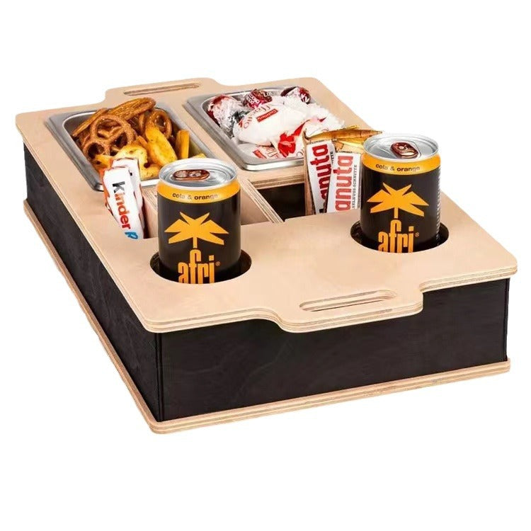 Natural Sofa Butler Snack Drinks Placed Wooden Box - myETYN