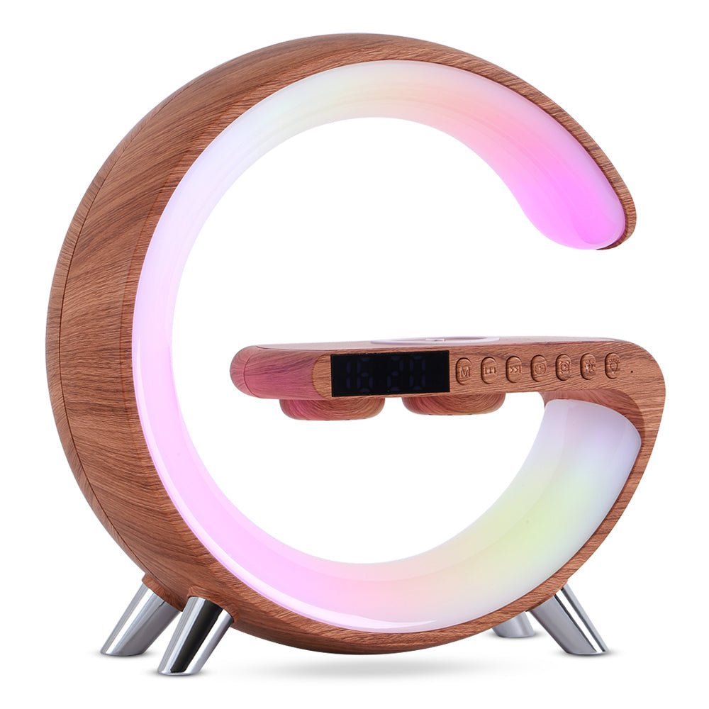 2023 New Intelligent G Shaped LED Lamp Bluetooth Speake Wireless Charger Atmosphere Lamp App Control For Bedroom Home Decor - myetyn