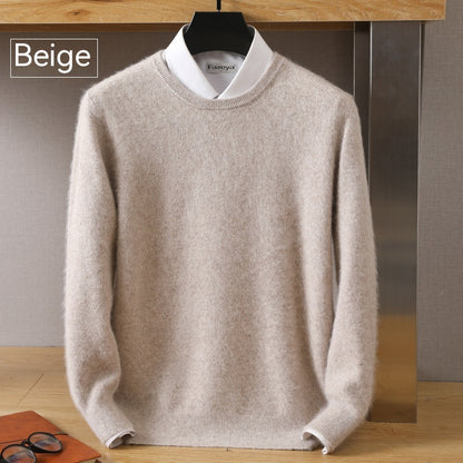 Mink Velvet Loose Round Neck Solid Color Sweater Bottoming Shirt - myETYN