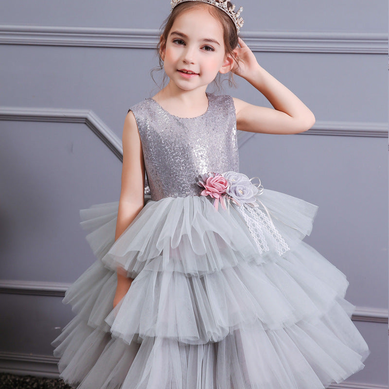 European And American Backless Cake Princess Dress