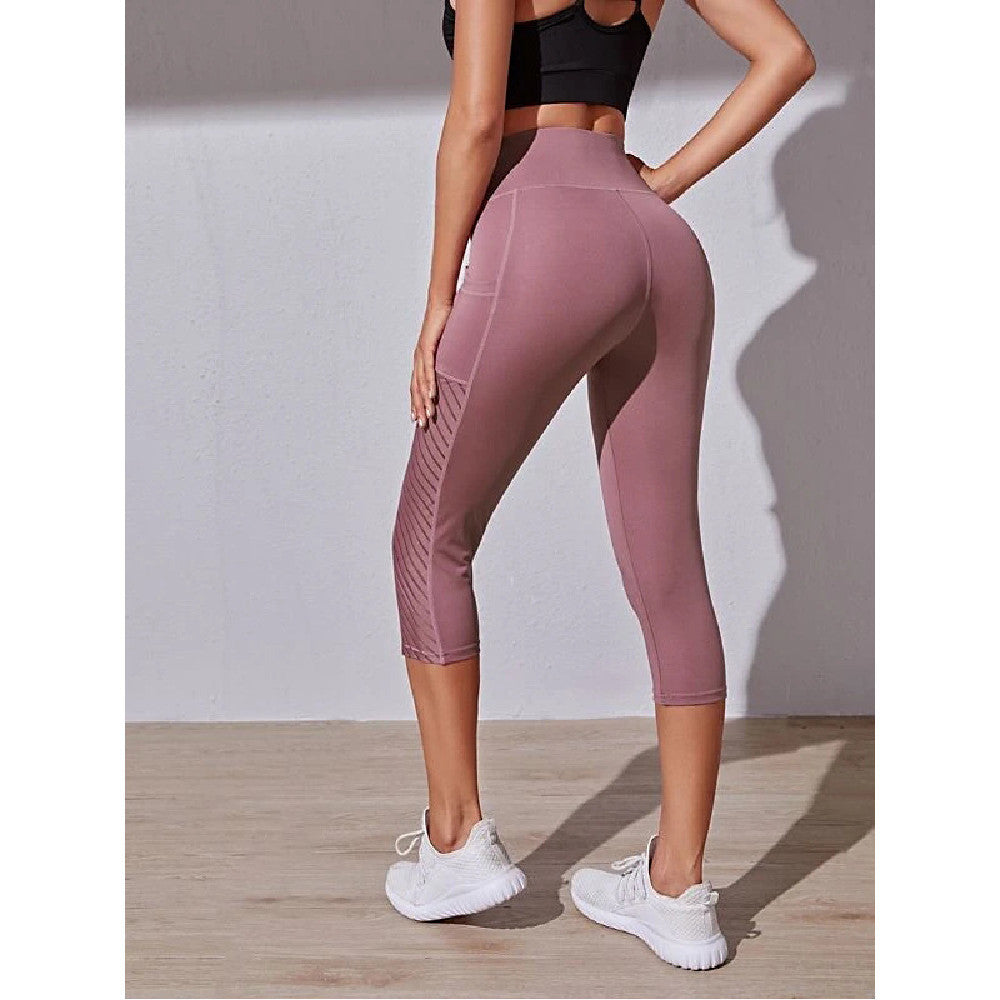 Pocket Slim Fit Cropped Yoga Pants - myETYN