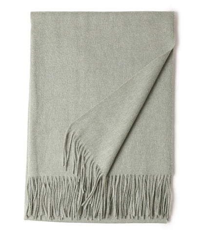 Women’s Solid Color Wool Tassel Scarf – Thick, Warm, Elegant Accessory