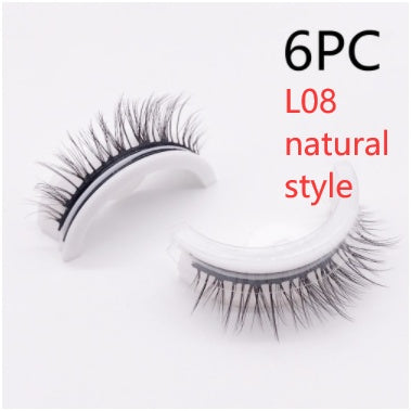 Reusable 3D Mink Lashes Natural False Eyelashes Self Adhesive Fake Glue Free Makeup Eyelash Extension Silk