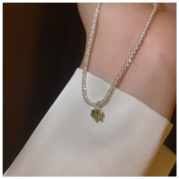 Babys Breath Green Diamond Necklace For Women