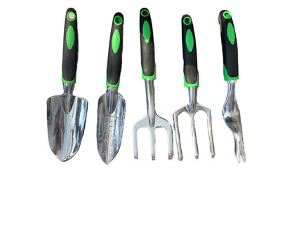 Garden Supplies 9-piece Aluminum Alloy Set, Silicone Two-color Handle Shovel Gardening Tools - myETYN