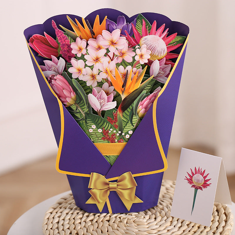 Flowers Holiday Gift Large Bouquet Greeting Card Decoration Greeting