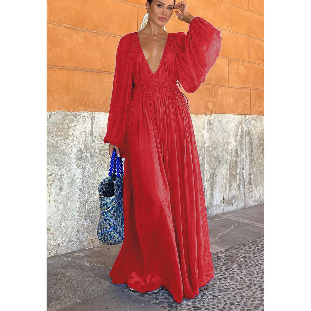 Party Chiffon Dress Loose Women's Wear Long Sleeve