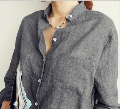 New Women's Cotton and Linen Shirts Women's Long-Sleeved Loose And Thin Sun Protection Clothing