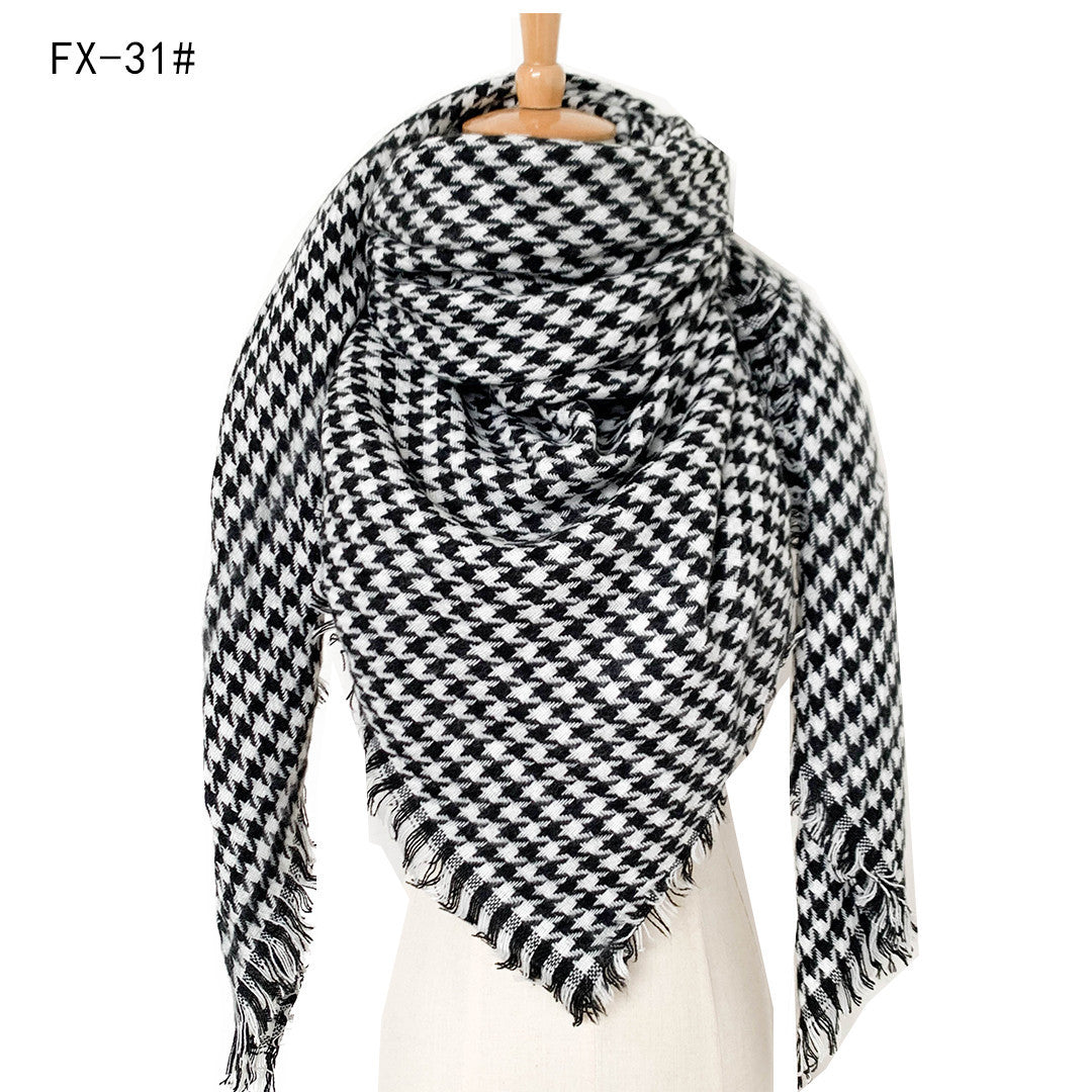 Double-Sided Colorful Plaid Scarf with Cashmere-like Feel - myETYN