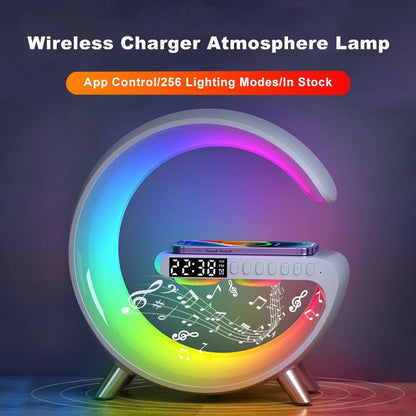 2023 New Intelligent G Shaped LED Lamp Bluetooth Speake Wireless Charger Atmosphere Lamp App Control For Bedroom Home Decor - myetyn