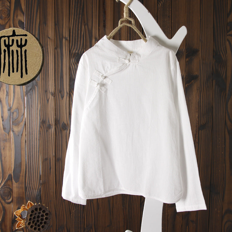 Cotton linen shirt shirt top