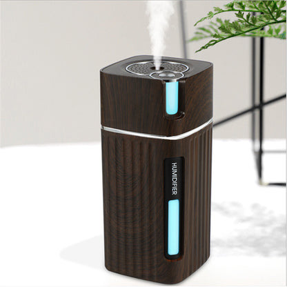 Electric Humidifier Aroma Oil Diffuser Essential Ultrasonic Wood Grain Air Humidifier USB Mini Mist Maker LED Light