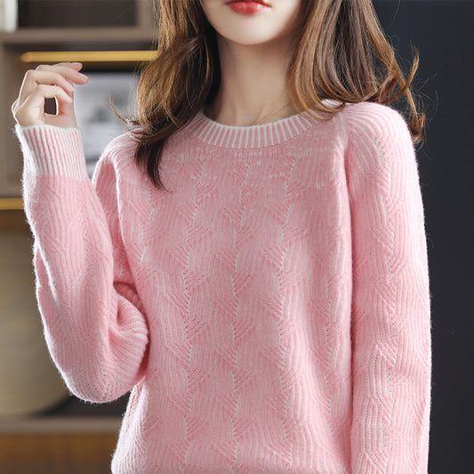 Women’s Round Neck Thickened Cashmere Pullover Sweater
