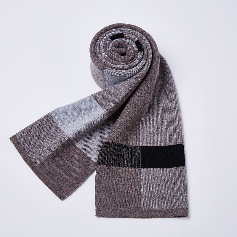 Plaid knitted wool scarf - myETYN