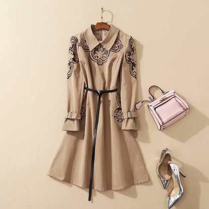 Mid-length trench coat skirt