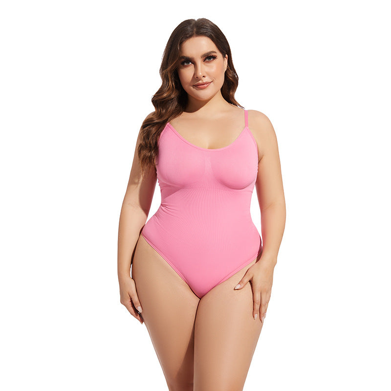 Women’s Simple Seamless Body Shaping Elastic Breasted Jumpsuit