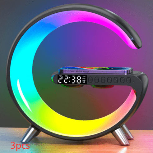 2023 New Intelligent G Shaped LED Lamp Bluetooth Speake Wireless Charger Atmosphere Lamp App Control For Bedroom Home Decor - myetyn