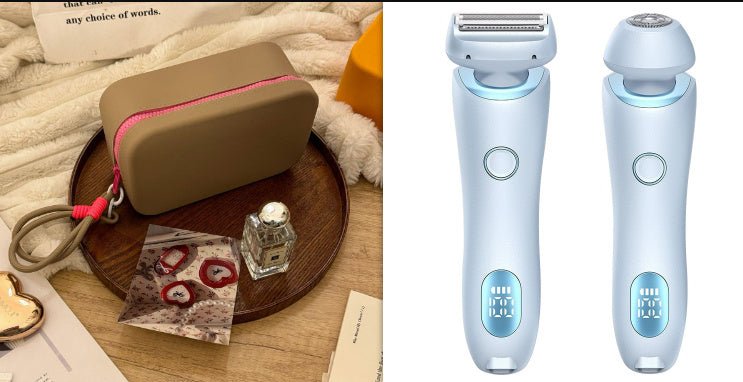 2 In 1 Hair Removal Epilator USB Rechargeable Trimmer Women Body Razor Face Leg Armpit Bikini Hand Pubic Shaver Hair Remover - myetyn