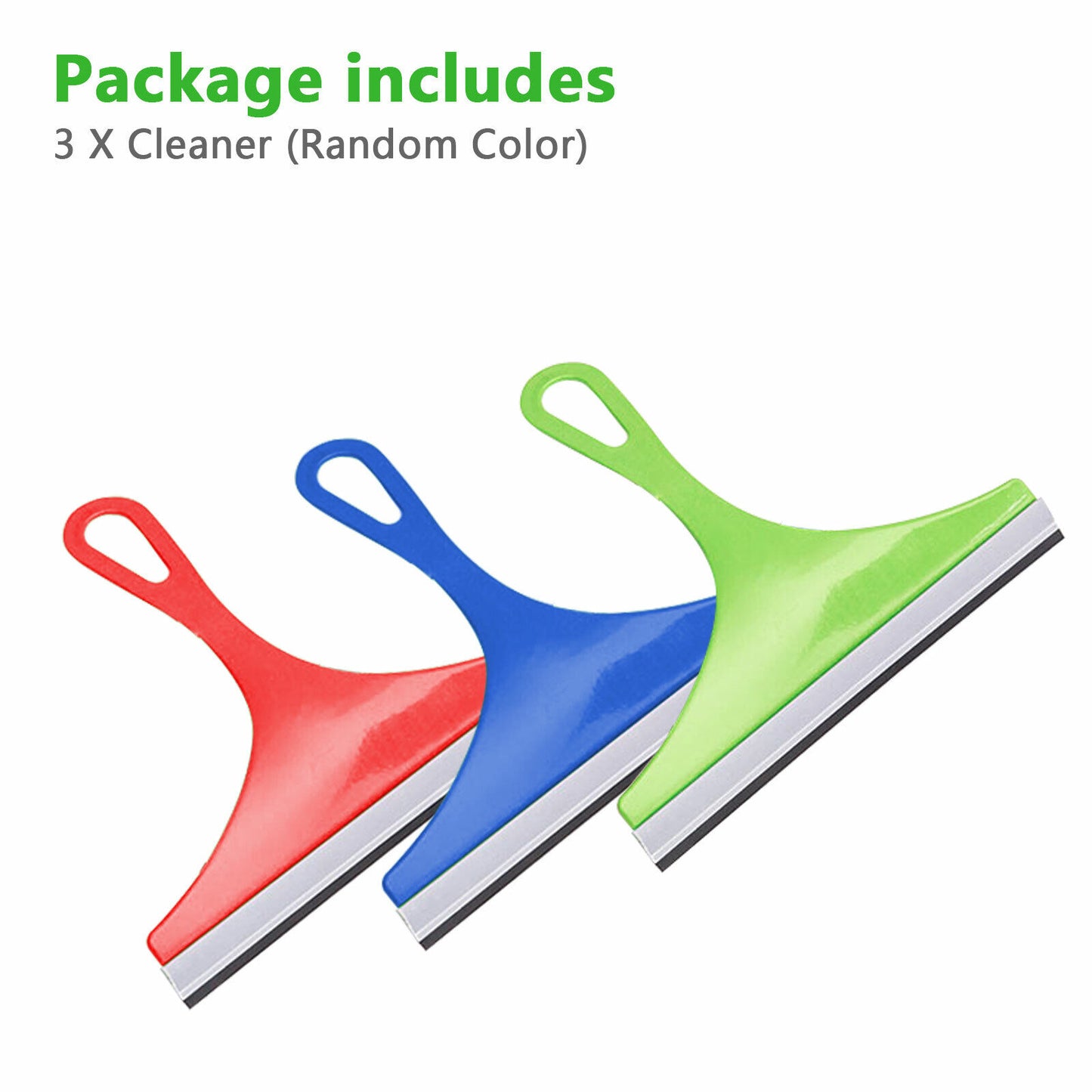 3X Glass Window Wiper Cleaner Squeegee Shower Screen Mirror Home Car Blade Brush Simple Green Car Glass Window Cleaner Wiper Cleaner Household Cleaning Brush Window Cleaning Tools - myETYN