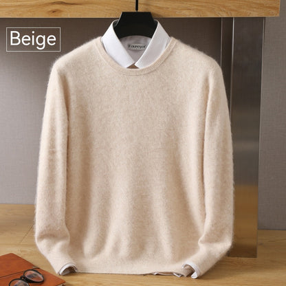 Mink Velvet Loose Round Neck Solid Color Sweater Bottoming Shirt - myETYN