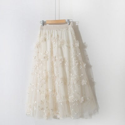 Mesh Sweet Mid Length Skirt