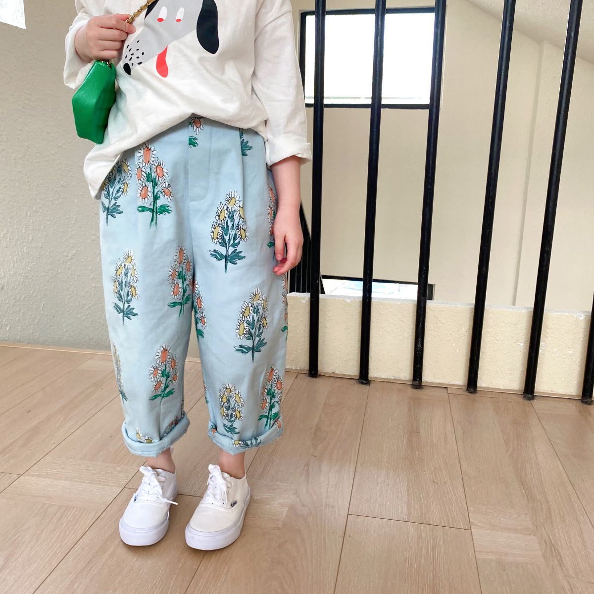 Flower Children's Foreign Style Broken Flower Radish Baby Trousers