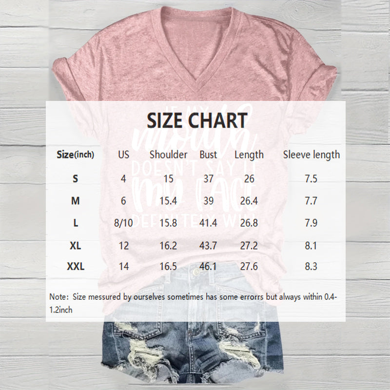 Women's V-Neck Short Sleeve Tee - Comfortable Casual T-Shirt With Text Print For Summer