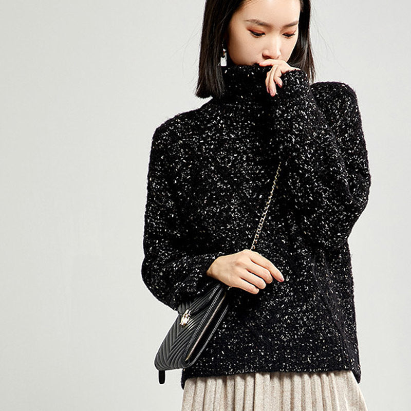 Women's High Neck Mohair Sweater – Autumn & Winter Collection