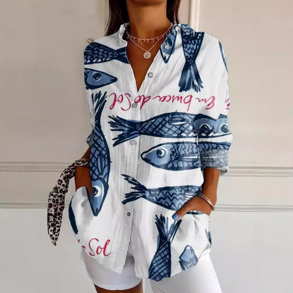 New Women's Summer Animal Pattern 3D Printed Shirt