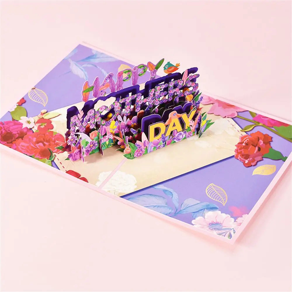 3D PopUp Flower Bouquet Cards Gifts Anniversary PopUp Mom Floral Bouquet Wife Invitation Card Greeting Cards Mothers Day Cards Postcard