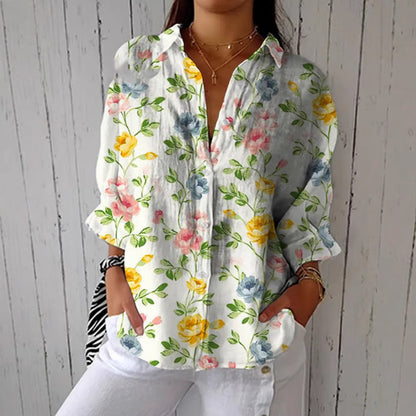 Women's European And American Fashionable Floral Pattern Printed 3D Shirt
