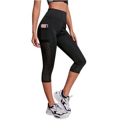 Pocket Slim Fit Cropped Yoga Pants - myETYN