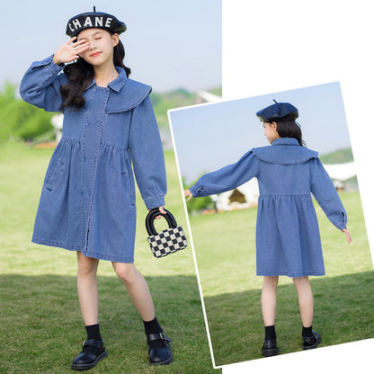 College Style Long-sleeved Middle-aged Boy's Fashionable Princess Dress