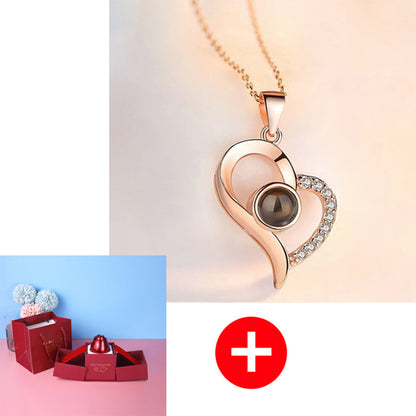 Hot Valentine's Day Gifts Metal Rose Jewelry Gift Box Necklace For Wedding Girlfriend Necklace Gifts - myETYN