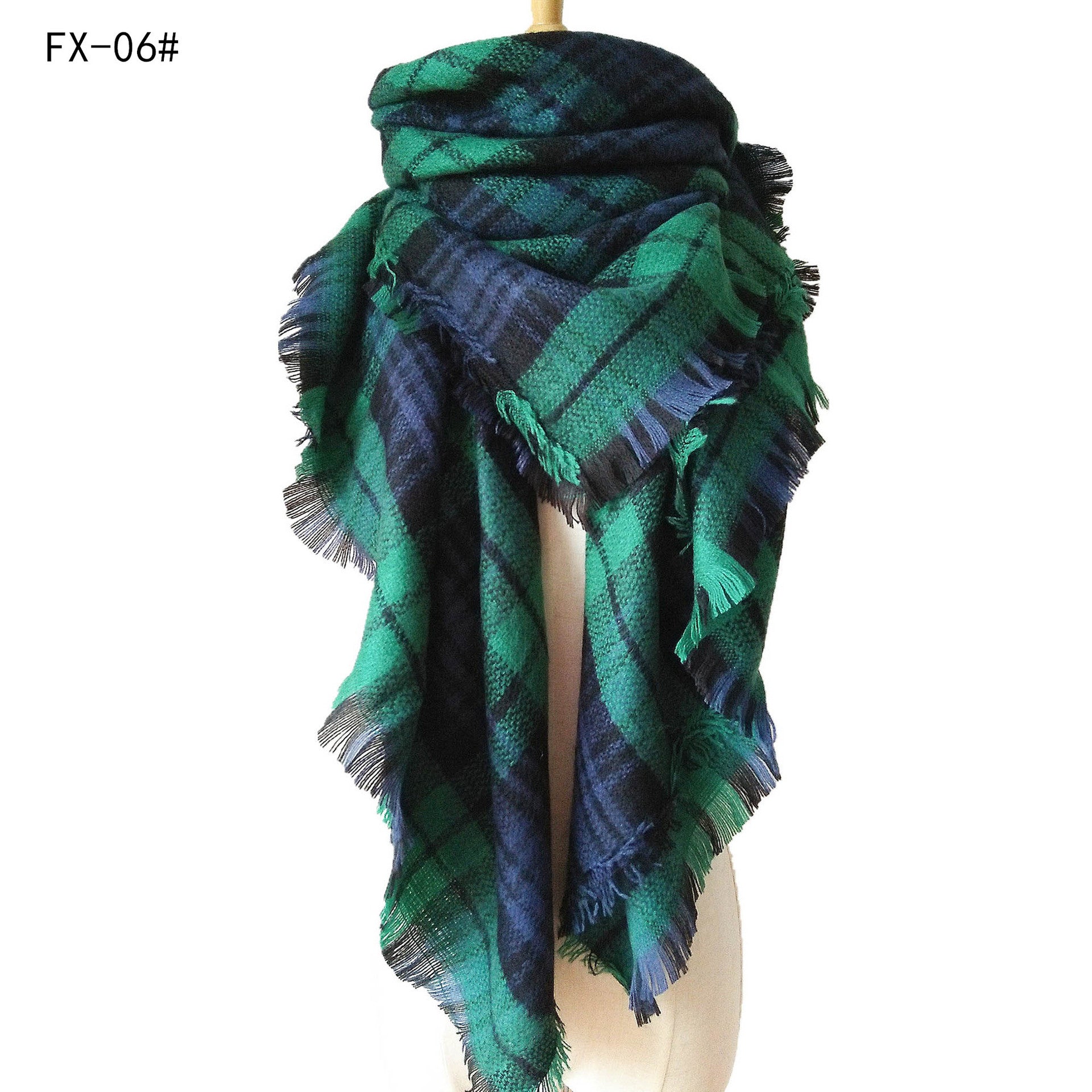 Double-Sided Colorful Plaid Scarf with Cashmere-like Feel - myETYN