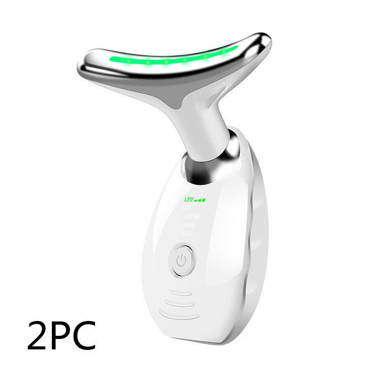 Neck Face Beauty Device Colorful LED Photon Therapy Skin Tighten Reduce Double Chin Anti Wrinkle Remove Lifting Massager - myETYN