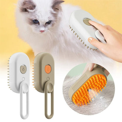 3 - in - 1 Electric Steam Brush for Pets - Grooming, Massage, Hair Removal - myetyn