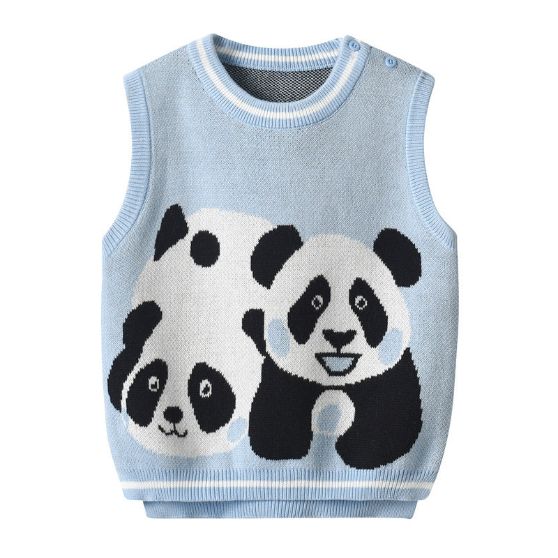 Autumn And Winter New Boys' Knitted Vest Pure Cotton