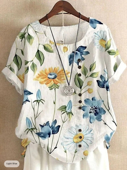 Digital Printed All-matching Women's Fashion T-shirt