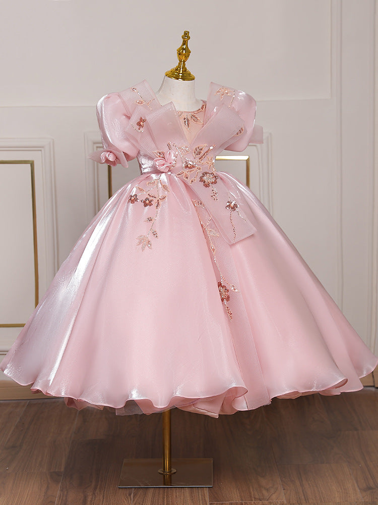 Costume For Piano Performance Western Style Little Girl Host Dress