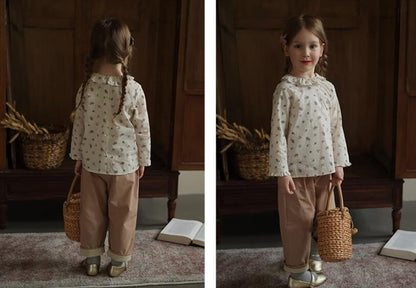 Girls' Autumn Pure Cotton Casual Pants