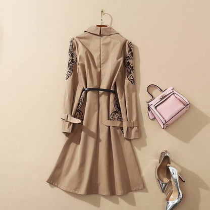 Mid-length trench coat skirt