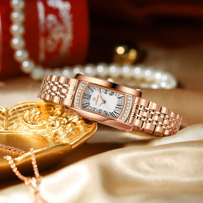 Affordable Luxury Fashion Waterproof Women's Square Quartz Wrist Watch