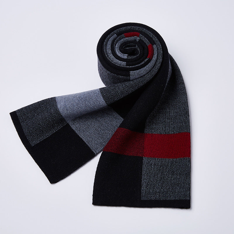 Plaid knitted wool scarf - myETYN