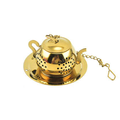 Gold Pendant Chain Tea Ball Stainless Steel Filtration Office Tea Making Device - myETYN